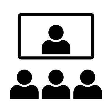 Bilgisayar ekranı simgesinde bir web sitesine katılan bir grup insan