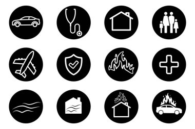 Sigorta simgesi vektör illüstrasyonunu ayarla