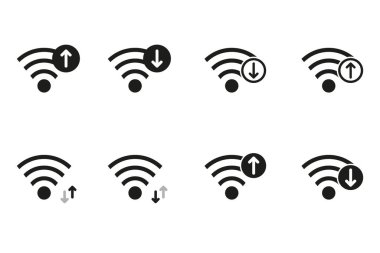 WIFI simge vektör illüstrasyonunun kümesi