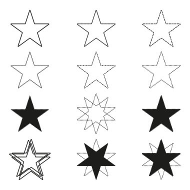 Festive noktalı yıldız vektör çizimi kümesi