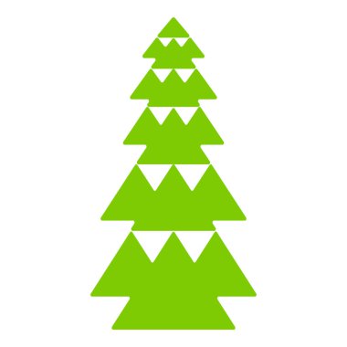 Basit Modern Geometrik Festivalsel ağaç illüstrasyonu