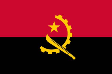 Angola Vektör İllüstrasyonu Resmi Bayrağı