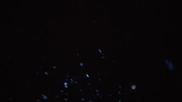 Textura Turva Brilhante Disparo Câmara Lenta Efeito Queda Neve Para — Vídeo de Stock