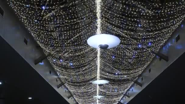 Абстрактні Розмиті Кристали Світла Боке Тло Яскраві Вогні Різдвяного Дерева — стокове відео