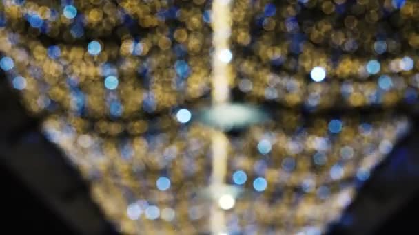 Абстрактні Розмиті Кристали Світла Боке Тло Яскраві Вогні Різдвяного Дерева — стокове відео