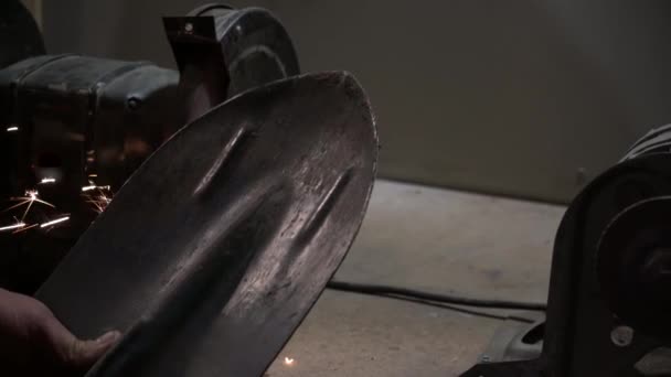 Точність Лопаті Електричному Шліфувальному Кругу Машина Точиться Лопатою Електричному Шліфувальнику — стокове відео