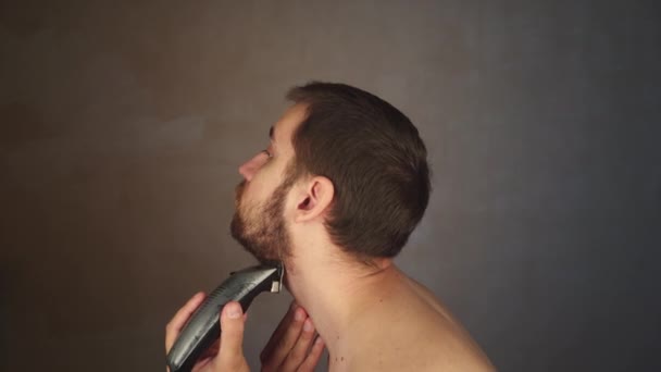 Faccia Rasatura Rasoio Elettrico Tagliare Stoppie Facciali Rasoio Barba Stubble — Video Stock