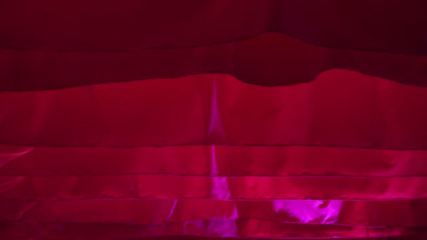 Light Flowing Red Fabric Imitating Waves Concept Lightness Female Beauty — Stock Video