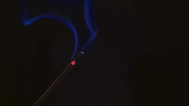 Thin Stream Smoke Extinguished Scented Candle Meditation Semi Dark Studio — Stok video