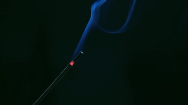 Aromatherapy Burning Incense Stick Close Indian Incense Sticks Meditation Spa — Vídeo de Stock