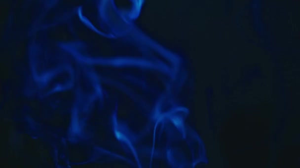Incense Sticks Burn Smoke Black Background Incense Smoke Slow Motion — Vídeos de Stock
