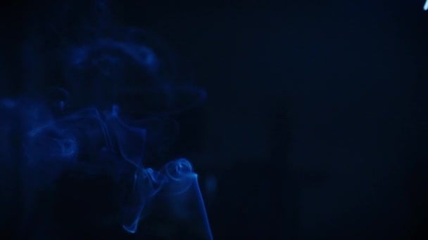 Thin Stream Smoke Extinguished Scented Candle Meditation Semi Dark Studio — Vídeos de Stock