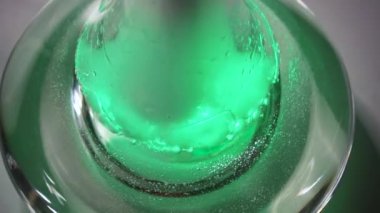 hookah. water gurgles in a hookah vessel. close-up. Bubbling water in hookah. Hookah bowl with boiling water