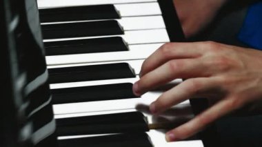 Illustration for classical musical, concert show, music education or school, song intro or music theatre orchestra performance. Piano keys, close-up seamless loop