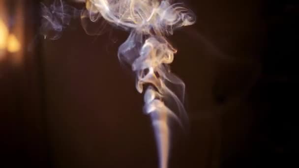 Aromatherapy Burning Incense Stick Close Indian Incense Sticks Meditation Spa — Stockvideo