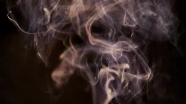 Thin Stream Smoke Extinguished Scented Candle Meditation Semi Dark Studio — Vídeo de stock