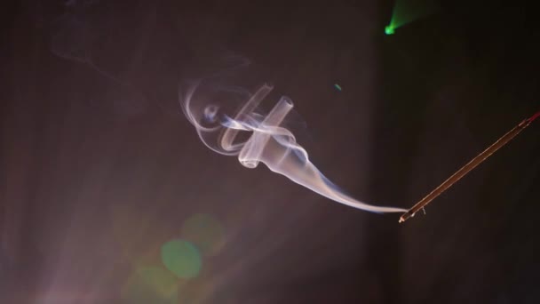 Aromatherapy Burning Incense Stick Close Indian Incense Sticks Meditation Spa — Αρχείο Βίντεο