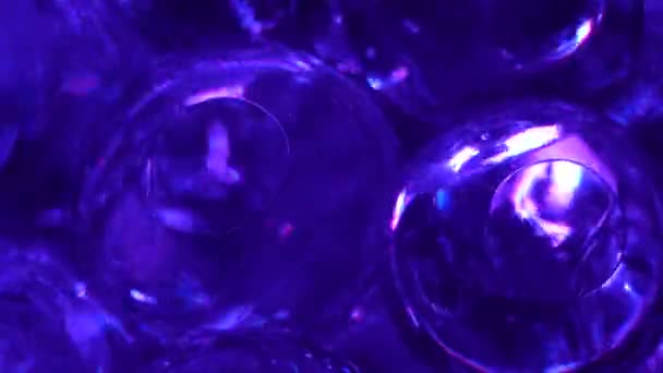 Water Color Gel Balls Super Macro Bubbles Slow Motion Bubbles — Vídeos de Stock