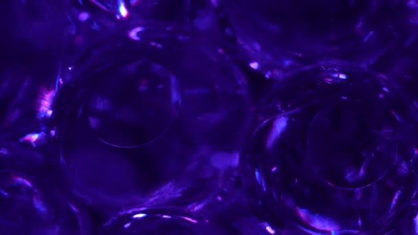 Water Color Gel Balls Super Macro Bubbles Slow Motion Bubbles — Stock Video