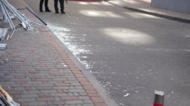 After the bombing. A residential building destroyed by a Russian missile in Kyiv at the end of November 2022. Russian aggression. War in Ukraine. Terror and genocide of the Ukrainian people