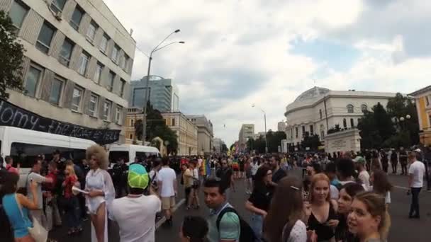 Kyjev Ukrajina Února 2019 Pochod Rovností Lgbt Hrdá Přehlídka Mladí — Stock video