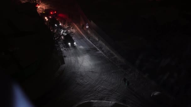 Kyiv Ukraine January 2023 Rush Hour Traffic Jam Winter Snow — Video Stock