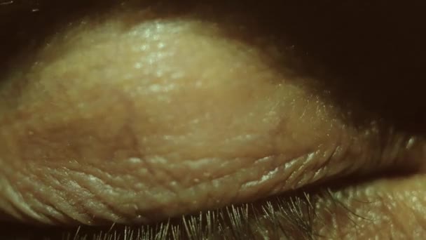 Zielone Oko Kapilarami Przerażające Spojrzenie Koncepcja Okulistyki Medycyny Ekstremalne Makro — Wideo stockowe