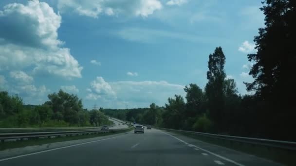 Концепція Подорожей Пейзаж Автомобіля Швидко Рухається Вид Вікна Автомобіля Узбіччя — стокове відео