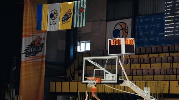Kiev Ukraine Lancer Ballon Basket Dans Cerceau Réchauffe Avant Match — Video