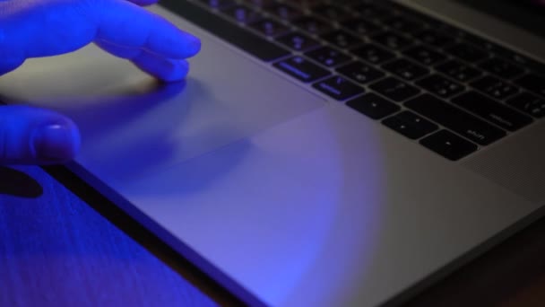 Uma Mulher Usa Teclado Aperta Botões Com Dedos Segurança Internet — Vídeo de Stock
