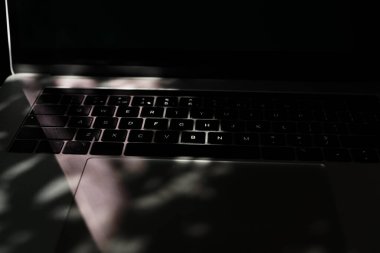 Birisi dışarıda dizüstü bilgisayarda çalışıyor, elleri yakın. Bir proje geliştirmek, yatırım ve işletme, klavyeye yazmak