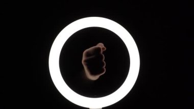 pack of gestures. female hands close-up make figures from fingers. finger play, thumb down shows disagreement.