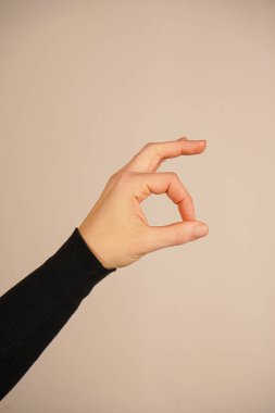 Başparmak ve işaret parmağıyla oluşturulan bir çember yukarı doğru işaret ediyor. Bu olumlu hareket anlaşma ya da onayı ifade eder. Temiz tasarımı herkesin anlamasını sağlıyor.