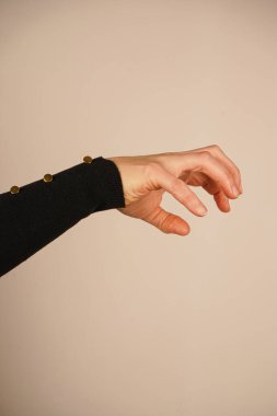 With fingers curved and spaced out, the hand replicates a cat's paw in motion. The pose exudes energy, playfulness, and a touch of fierceness. A unique gesture for emotional or animal-inspired ideas clipart