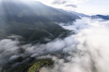 Top view Landscape of Morning Mist with Mountain Layer at Sapan nan thailand