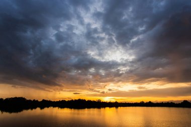 colorful dramatic sky with cloud at sunset.beautiful sky with clouds background