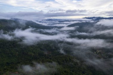 Top view Landscape of Morning Mist with Mountain Layer at north of Thailand