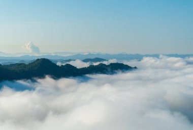 Top view Landscape of Morning Mist with Mountain Layer at north of Thailand