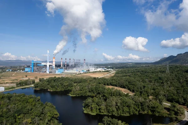 stock image  power plant with in Twilight power for factory energy concept.