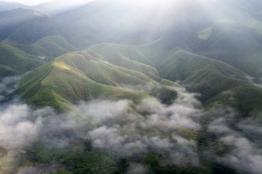 Top view Landscape of Morning Mist with Mountain Layer at Sapan nan thailand