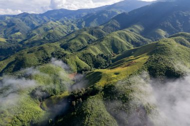 Top view Landscape of Morning Mist with Mountain Layer at Sapan nan thailand