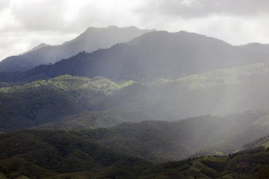 Top view Landscape of Morning Mist with Mountain Layer at Sapan nan thailand