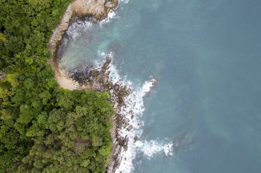 Mavi gökyüzü olan tropik plaj Koh Kood veya Koh Kut Tayland.
