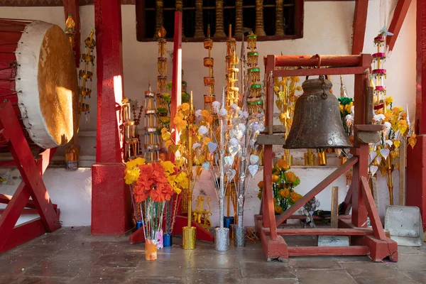 Luang Prabang Laos Déc 2019 Bell Énorme Tambour Basse Dans — Photo