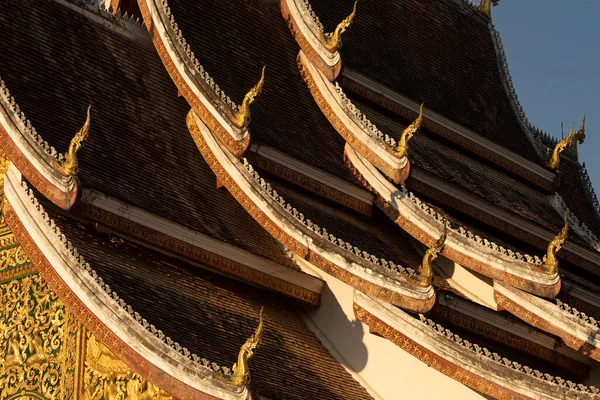 Vue Rapprochée Temple Historique Haw Pha Bang Avec Son Architecture — Photo