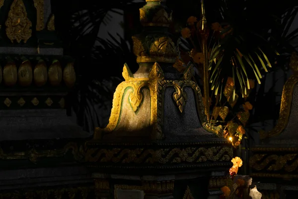 Stupa Commémoratif Sous Rayon Soleil Soir Temple Wat Xieng Thong — Photo