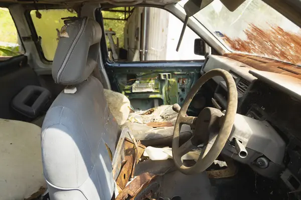 Koh Chang Thailand Jan 2020 Driver Seat Rusted Abandoned Vehicle — Stock Photo, Image