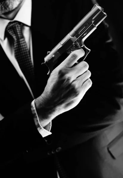 Hombre Bien Vestido Agente Secreto Detective Espía Usando Traje Corbata — Foto de Stock