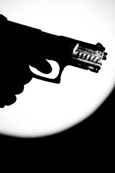 Detektyw Męski Szpieg Trzymający Pistolet Kryminał Thriller Okładka Książki Projekt — Zdjęcie stockowe