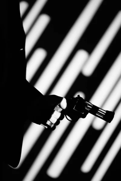 Detective Espião Masculino Segurando Pistola Crime Thriller Livro Capa Foto — Fotografia de Stock